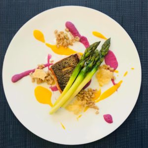Big City Chefs - Salmon, red cabbage Puree, butternut, asparagus & pearled spelt 15.12.59